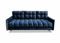 Meble Ares Stilvolles Sofa 3 sitzer Rocco – Sofa mit Schlaffunktion – Sofa mit Bettkasten – Praktisches Schlafsofa Ausziehbar mit Gesteppten Seiten – Holzbeine, Velours – Dunkelblau