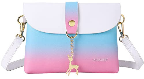 AISPARKY Handtasche Teenager Mädchen Geldbörse Crossbody Leder kleine Geldbörse Geldbeutel PU Tasche Geschenke für Kinder Mädchen Kleinkinder mit Strap Strap