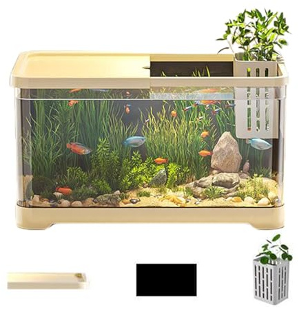Kleines Aquarium-Starter-Set – Aquarium mit Licht, Ständer und Pumpe für Quallen, Guppy, Goldfische