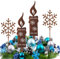 RCVEVCY 4 Stück Gartenstecker Weihnachten Kerzen,Rost Deko Weihnachten Rost Kerzen,Schneeflocken Gartendeko,Weihnachtsdeko Draußen