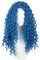 NiceLisa 60cm lange blaue Locken gewellte Perücke Frauen Chloe Prinzessin Cosplay Kostüm Perücke