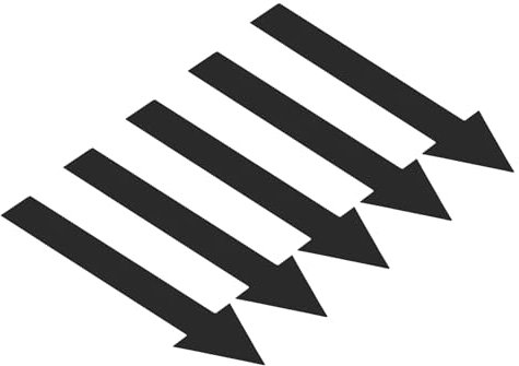 PATIKIL 10 Blatt Selbstklebende Pfeile Aufkleber Pfeilschild Links Und Rechts Hinweisschilder 120 mm, Richtungsschild PVC Klebend Entfernbarer aufkleber für Böden Wandmarkierung, Schwarz