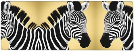 Extra Large Keyboard Mouse Pad, 12x31.5 Inch Desk Pad for Computer, Console, Office, Game, Study Black and White Zebra Pattern