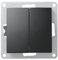 McPower Taster 2-fach | Flair | 10A Unterputztaster zweifach 250V ein aus Tastschalter mit Schraubklemmen Anschluss, schwarz matt