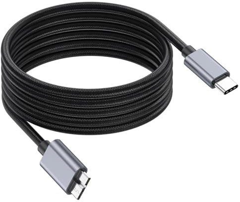 Danfetsoy 10 Gbps Micro B to USB C Cable 10FT, Micro B Male to USB C Male Connector for DJ Controller, Camera, Hard Drive Enclosure, Printer, Scanner, Tablet (3m/10ft)