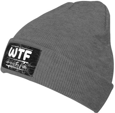 Herren Damen Beanie Mütze WTF, Wo Ist Der Fisch? Skull Strickmütze Stretchy Warme Wintermützen Erwachsene Warme Mütze Für Kaltes Wetter Wandern Camping