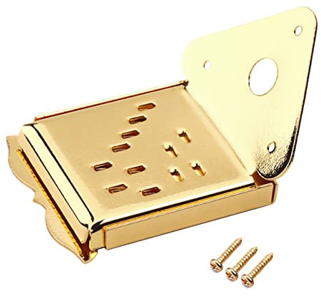 Milisten Mandolinen Tailpiece Aus Metall Mit Schrauben Goldfarbener Saitenhalter Für Mandoline Verbessertes Klangbild Langlebige Gitarren Zubehör Einfache Montage