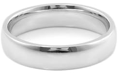 Eheringe Weissgold für Männer 14K, Ring Herren Silber Schlicht Einfache Runde Größe 65 (20.7)