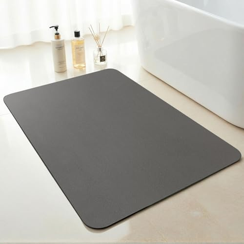 SARTNP Badematte Rutschfester Super Absorbierende Badezimmerteppich: dünn Waschbar schnelltrocknende Badvorleger Duschvorleger für Dusche, Badewannen und Badezimmer (Dunkelgrau, 60 x 150 cm)