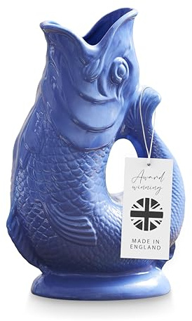 Wade Fish Jug, Handcrafted in Stoke-on-Trent England, Award-Winning Iconic UK Heritage Brand, English Earthenware, 1.2L, Sea Blue, WA967803SEA