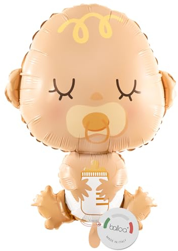 balloa Folienballon Baby mit Schnuller, XXL Deko zur Geburt, 57 cm | Süßes Baby-Motiv mit Schnuller, XXL, heliumgeeignet, ungefüllt, neutrale Deko zur Geburt und Babyparty