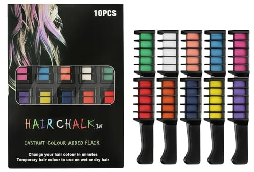 Strahlendes Haarfarben-Set in Pastellfarben – 10 kräftige Farben | Sofortige temporäre Haarfarbe für Erwachsene | Für Partys, Feiertage und den Alltag