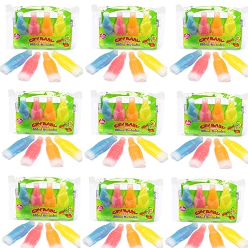 Baby Sour Mini Drink Wax Bottles 4 Mini Bottles Pack - Sour Mini Candy Drink (Pack of 9)
