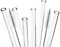 bremermann 6er Set Glas-Trinkhalme, Cocktail-Set, Verschiedene Längen, wiederverwendbar, transparent oder bunt, inklusive 2 Reinigungsbürsten (transparent, 15 cm)