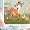 Wandtattoo Loft Fensterbilder Frühling REH mit Schmetterlingen – A4 Bogen, Wiederverwendbar – Frühlingsdeko Fenster, Frühlingsbild Fenster, Fensterdeko Frühling, Fensterfolie Frühling Selbstklebend