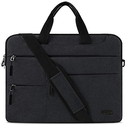 Sacoche pour Ordinateur Portable 14 Pouces Sac à Main Porte-Documents à Bandoulière Housse Imperméable d'affaires Homme Femme Mallette Laptop Bag Noir