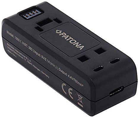 PATONA Dual Ladegerät Micro-USB & USB-C Input für Insta360 ONE R & ONE RS, Kompatibel mit Insta IS360RB Akku, Mikrocontroller-gesteuert, Überhitzungs- und Überladeschutz