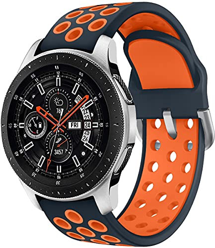 Syxinn Kompatibel mit Galaxy Watch 3 45mm/Gear S3 Frontier/Classic Armband 22mm Silikon Uhrenarmband Sportarmband für Moto 360 2nd Gen/Huawei Watch GT 3/GT 2 46mm