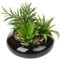 Briful Plantas suculentas artificiales en maceta redonda de cerámica, planta falsa en maceta, arreglo de suculentas falsas, plantas artificiales para interiores para decoración de escritorio de