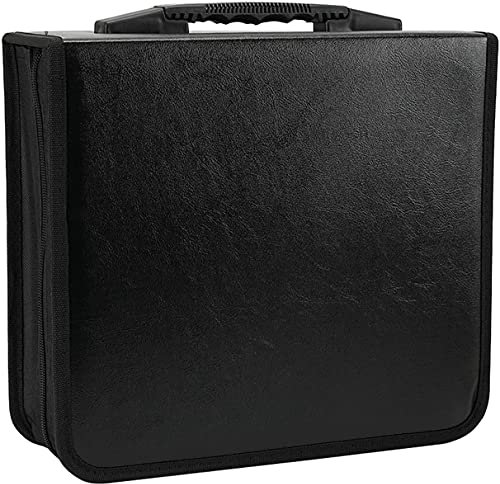 Konelia Large Capacity PU Leather CD DVD Storage Case Binder Portable VCD Wallet Holder Album for Home Travel Car Office… (520 Slots)