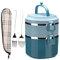 SANQIAHOME 2 strati portapranzo in acciaio inox,sigillare, Lunch Box con manico,Blu