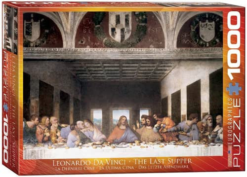 empireposter 1000 Teile Puzzle - Puzzle - Leonardo da Vinci - Das letzte Abendmahl + Puzzle Alu Rahmen für 1000er