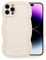 XIZYO Case for iPhone 14 Pro 6.1 Inch, Cute Solid Color Curly Wave Shape Frame Silicone Shockproof Case, for Women Girls Slim Soft TPU Full Camera Lens Protective Cover, Off-white