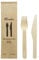 250 kits 2 en 1 cubiertos desechables tenedores y cuchillos de madera biodegradables