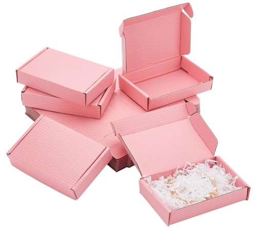 PH PandaHall Versandkartons aus Wellpappe für Verpackungen, Rosa, 30Pcs | Kleine Versandkartons, Kraftkartons, Geschenkboxen, Wellpappe, Für Verpackungen Postversand, 12.7x8.2x2.8cm
