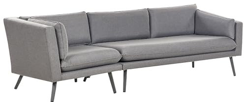 Modulares 3-Sitzer Garten Ecksofa grau link seitig Wohnlandschaft L-Form Modern Loretello