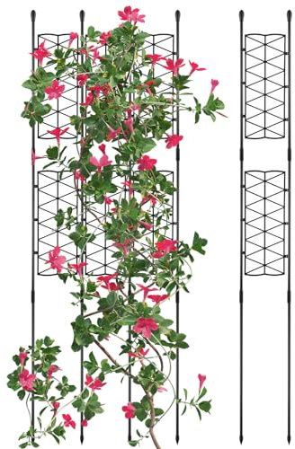 NiHome 6-Pack 50 Inches Garden Trellis for Climbing Plants Outdoor, Plant Support Trellis Cage for Clematis, Roses, Jasmine and Vines Such as Tomatoes, Grapes, Cucumbers and Blackberries