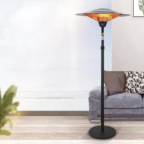 Quarz-Heizstrahler für den Außenbereich, 2100 W, mit Fuß, ideal zum schnellen Heizen von Terrassen und Außenbereichen.