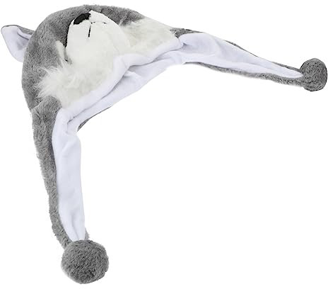 Wolf Hut, Husky Mütze Für Erwachsene, Kostüm Wolf Plüsch Tiermütze Cosplay Performance Wolfsmaske Spaßmütze Kinder Spielzeugmütze Wintermütze Cartoon Plüschmütze Tierkostüm Wolf Kostüm Performance