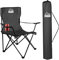 ADVENTURE PEAKS Folding Camping Chair Fold Up Chair with Cup Holder & Carry Bag Heavy-Duty 600D Polyester Fabric – Ideal for Camping, Garden, Beach & Outdoor Activities