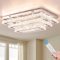Finktonglan Moderne Kristall LED Deckenleuchten 50cm Dimmbar Rechteckig Flush Mount Kronleuchter Deckenleuchten 3-Tiers Edelstahl Deckenleuchte Leuchten für Wohnzimmer Schlafzimmer Esszimmer
