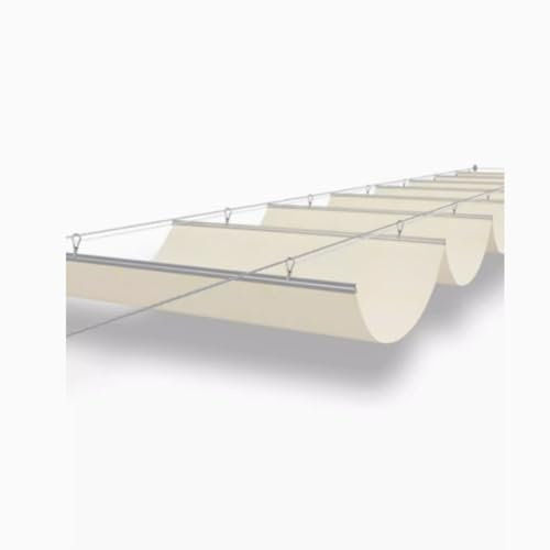 exproyzk U-Form Terrassenüberdachung Versenkbar Schiebewellen-Schattensegel Für Poolbereiche, Gärten, Kinderspielplätze Mit Hardware Wire Cable(1.2x3m)