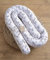 LOOLAY 100% Blumen BRAUN Bio-Baumwolle Stoffschlange Dekokissen Bett Schutz Schlange Stillkissen Zugluftstopper Seitenchlafkissen (300 cm)