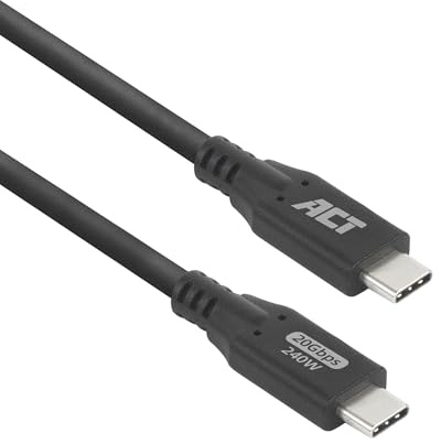 ACT USB 4 Kabel Type C, PD EPR 240W, 20Gbps, 0,5m – AC7420 | 4K@60Hz für Monitor