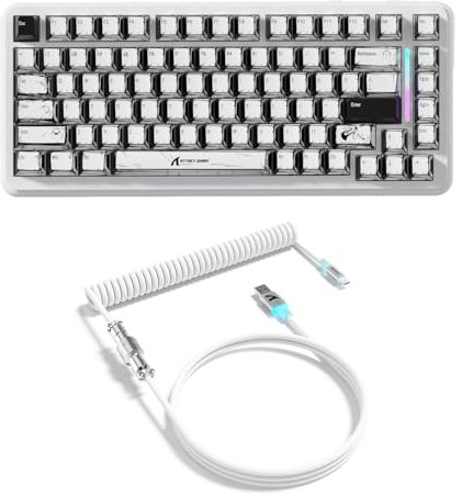 ATTACK SHARK X82PRO HE Teclado Magnético Inalámbrico 75% con Gatillo Rápido, Teclado Gaming con Cable 8K, Switches Hall Effect con Activación Ajustable, QWERTY, C01 Cable Enrollado RGB -Comic