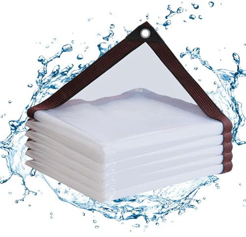 Bâche en plastique épaisse et imperméable avec œillets renforcés, idéale pour une utilisation en extérieur, jardin, tonnelle, terrasse - 3 x 6 m