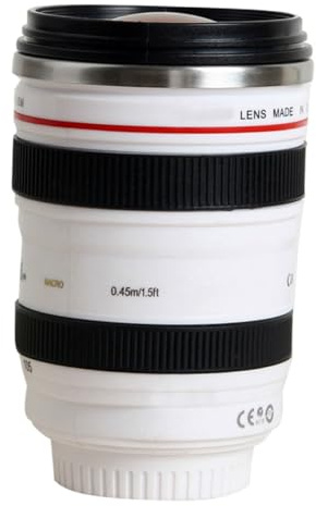 FUNNETOYU Tasse Objectif Appareil Photo Blanc Gobelet de Stockage Eau Créatif pour Maison Bureau et Hôtel Mug à Thé et Lait Design Moderne pour Cadeaux Photographes