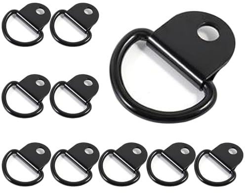 10Pcs Tie Down Anchor,Ties-Cown Anchors D Tie Down Rings Stainless Steel Heavy Duty,Retaining Ring Hook Load Anchor D Ring Cargo Trailer Anchor-Hook,for Securing Loads in Cars,Kayaks and Trailers