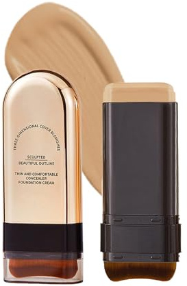 Dual-Ended Concealer & Foundation Stick mit Pinsel, Full Coverage Colour Corrector, vielseitiger Make-up Stick für alle Hauttypen (#2, 70g)