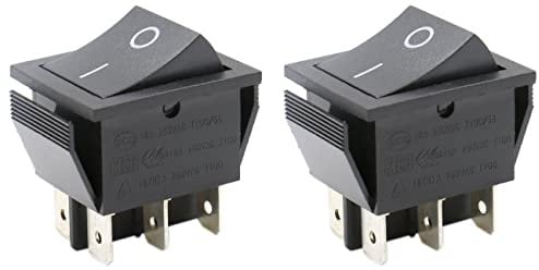 Heschen Ein-Aus-Kippschalter, DPDT, 6 Endpunkte, 16 A 250 VAC, Schwarz, 2 Stück
