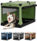 Petsfit Hundebox faltbar große Hunde, Hundebox für zuhause Verstellbarer Stoffbezug mit Spiraleisenrohr, Hundebox Stoff mit 3 Tür-Design, Einfach zu Transportieren, Leicht zu Verstauen, XL, Grün