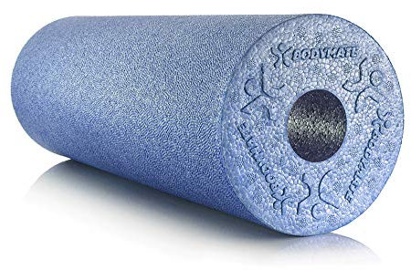 BODYMATE Faszienrolle Standard Mittel-Hart mit Gratis E-Book - Cool-Grey-Blue 45x15cm