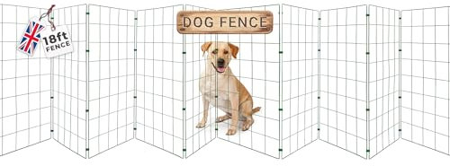 Conka Pets – Outdoor Dog Fence – Wire Garden Barrier for All Sized Dogs – 1 Metre High – 10cmx12cm Mesh Stops Dogs from Jumping - Portable, Strong, Durable and Foldable - Covers 18ft/5.5 Metre Gap