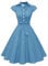 Wedtrend Damen 50er Vintage Retro Rockabilly Swing Kleid Kurzer Ärmel Cocktailkleider WTP10007BlueWhiteDotS