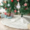 Deggodech 78cm Bianco Gonna Albero di Natale con Argento Fiocchi di Neve Finta Pelliccia Gonne per Alberi di Natale Copertura della Base Albero Natale Festa Decorazioni (Argento, 31pollici)