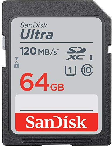 SanDisk Ultra 64GB SDXC Memory Card, Up to 120 MB/s, Class 10, UHS-I, V10